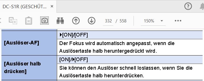 S1R  Auslöser-AF auf OFF  Auslöser halbdrücken  auf ON .JPG